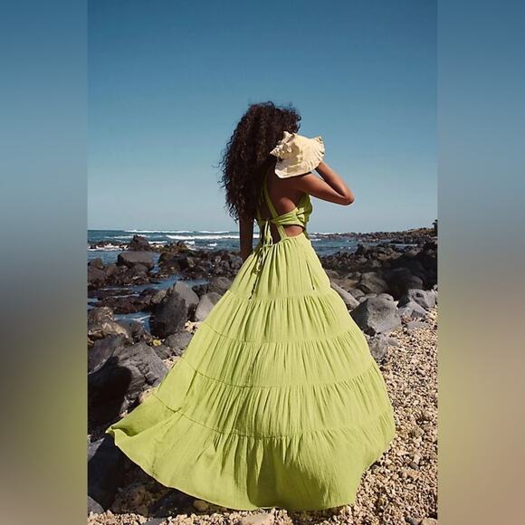 Free People Green Auralie Maxi Size Small - Picture 4 of 14